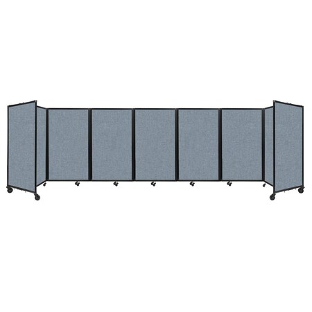 Versare Room Divider 360 Folding Portable Partition 19'6" x 5' Powder Blue Fabric 1160704